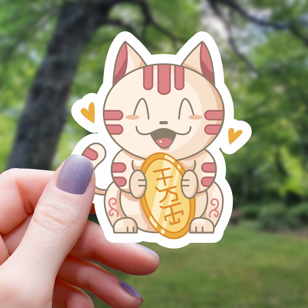 Lucky Cat Sticker | Good Luck Sticker | Water Bottle Sticker | Laptop ...
