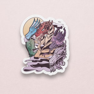 Dragon Hydra Sticker | Monster Sticker | Water Bottle Sticker | Laptop Sticker | Vinyl Sticker
