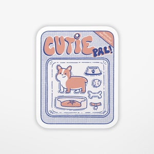 Corgi Toy Sticker | Dog Sticker | Vinyl Sticker | Water Bottle Sticker | Laptop Sticker | Waterproof Sticker