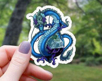 Azure Dragon Switch Sticker | Dragon Sticker | Water Bottle Sticker | Laptop Sticker | Waterproof Vinyl Sticker