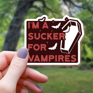 Sucker For Vampires Sticker | Vampire Sticker | Water Bottle Sticker | Laptop Sticker | Vinyl Sticker