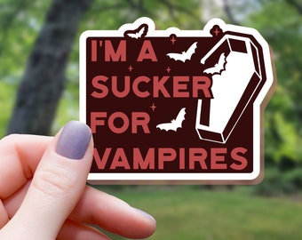 Sucker For Vampires Sticker | Vampire Sticker | Water Bottle Sticker | Laptop Sticker | Vinyl Sticker