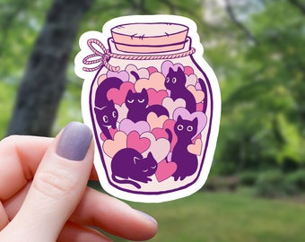 Love Cats Sticker | Cat Sticker | Vinyl Sticker | Laptop Sticker | Water Bottle Sticker | Waterproof Sticker