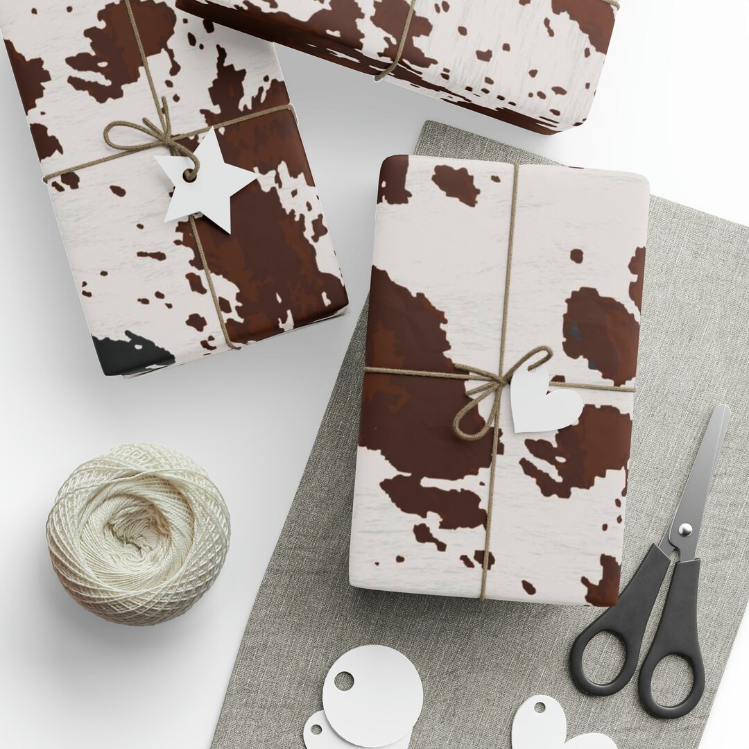 Brown Cowhide Wrapping Paper, Wrapping Paper Rolls, Eco Friendly