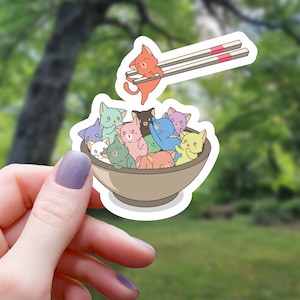 Ramen Cats Sticker | Ramen Sticker | Water Bottle Sticker | Laptop Sticker | Waterproof Vinyl Sticker | Vinyl Sticker