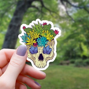 Succulent Skull Sticker | Plant Sticker | Water Bottle Sticker | Laptop Sticker | Waterproof Sticker | Vinyl Sticker