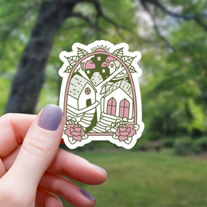Fairy House Sticker | Pastel Cottagecore Sticker |  Vinyl Sticker | Laptop Sticker | Water Bottle Sticker | Waterproof