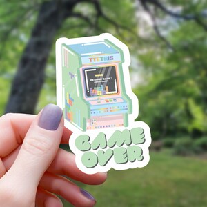 Game Over Arcade Sticker | Gamer Sticker | Vinyl Sticker | Water Bottle Sticker | Laptop Sticker | Waterproof Sticker