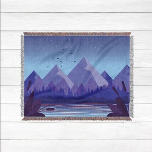 Calm Nature Landscape Wovenblanket | Woven Throw Blanket | Art Throw Blanket | Throw Blanket Gift | Anniversary Gift | Cotton Throw