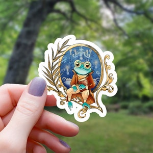 Frog Wizard Sticker | Wizard Sticker | Water Bottle Sticker | Laptop Sticker | Vinyl Sticker | Waterproof Sticker