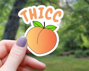 Peach Vinyl Sticker | Peach Bum | Thong | Luggage Sticker | Laptop