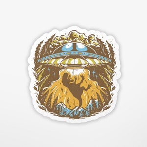 Trex Abduction Sticker | Dinosaur | Vinyl Sticker | Water Bottle Sticker | Laptop Sticker | Waterproof Sticker