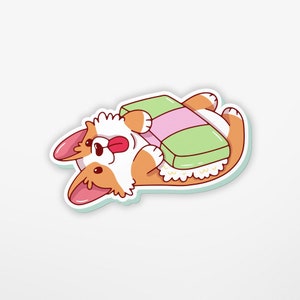 Corgi Sushi Sticker | Foodie Sticker | Vinyl Sticker | Water Bottle Sticker | Laptop Sticker | Waterproof Sticker