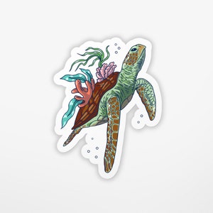Sea Turtle Sticker | Nautical Sticker | Vinyl Sticker | Water Bottle Sticker | Laptop Sticker | Waterproof Sticker