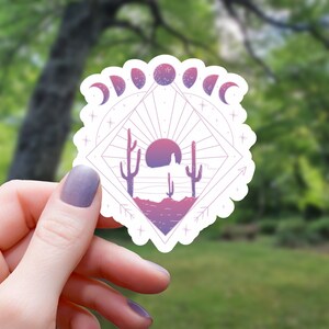 Boho Moon Phases Sticker | Boho Sticker | Water Bottle Sticker | Laptop Sticker | Waterproof Vinyl Sticker | Vinyl Sticker
