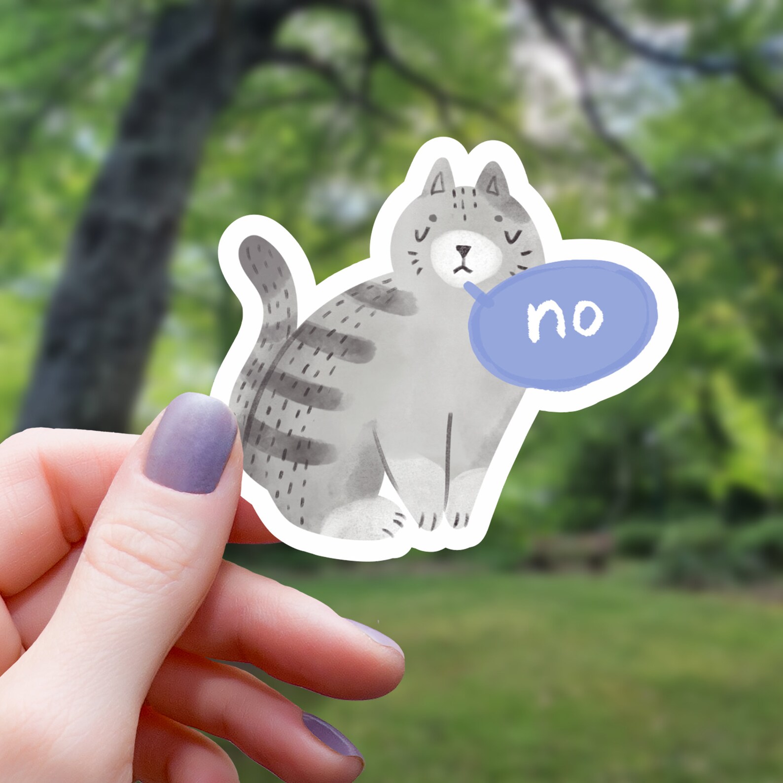 No Cat Sticker | Angry Cat Sticker | Vinyl Sticker | Water Bottle ...