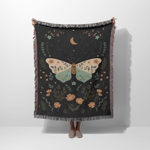 Boho Schmetterling gewebte Decke | 100% Baumwolldecke | Gewebte Decke | Gewebter Wandteppich | Gewebte Decke