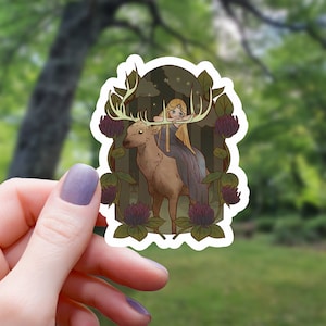 Deer Fairy Sticker | Forest Fairy Sticker | Water Bottle Sticker | Laptop Sticker | Vinyl Sticker | Waterproof Sticker