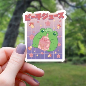 Kawaii Mushroom Frog Sticker | Frog Sticker | Water Bottle Sticker | Laptop Sticker | Waterproof Sticker | Vinyl Sticker