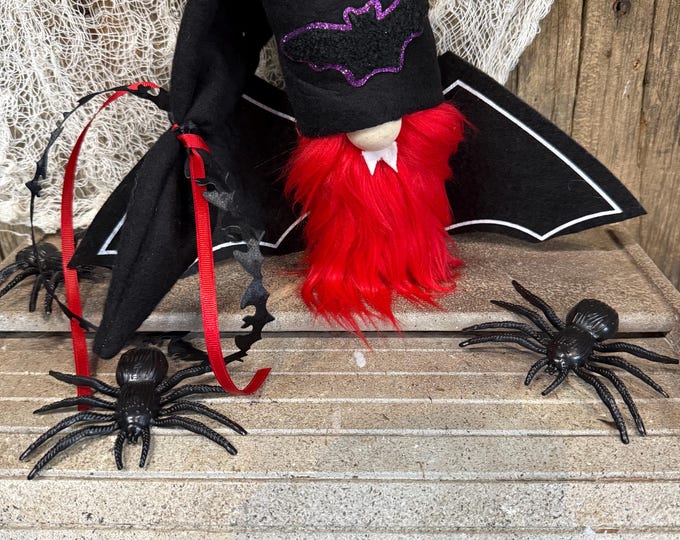 Halloween Bat Gnome: Handmade Fall Tiered Tray Decor
