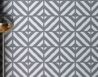 SAMARA Geometric Tile Wall Stencil for Painting, Modern Mosaic Pattern Stencil, Reusable DIY Decor