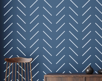 THAMES - XL Wall Stencil Herringbone Simple / Large Allover Wall Stencils for Painting / Stencils For Walls / Geometric Wall Stencil Pattern