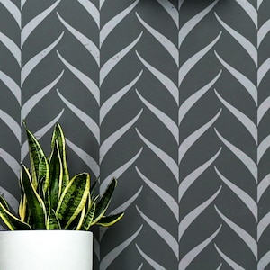 KIZIL - Herringbone - Chevron / Large Allover Wall Stencils for Painting / Stencils For Walls / Minimal Wall Stencil Pattern / WALL STENCIL