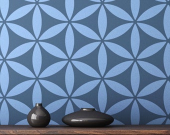 Flower of Life XL Wall Stencil: Large Floral Pattern with Free Edging Stencil