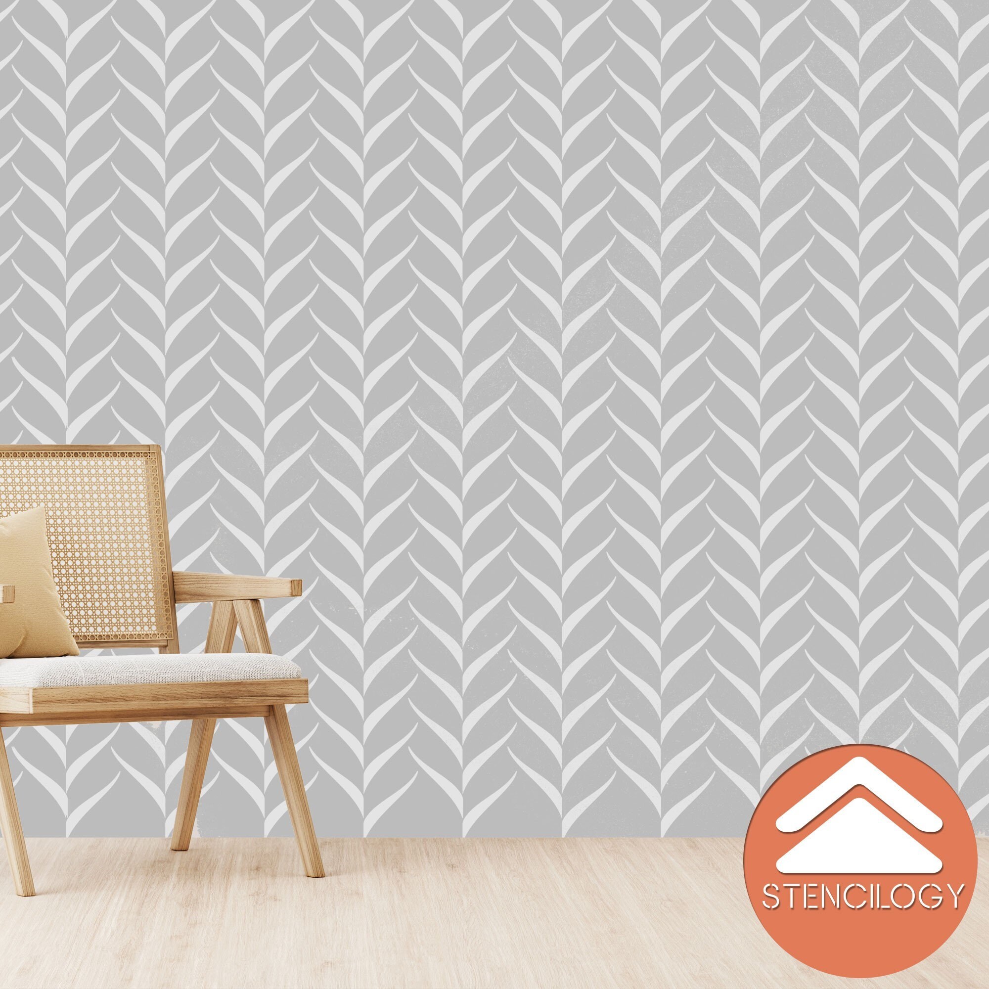 KIZIL Herringbone Chevron / Large Allover Wall Stencils for