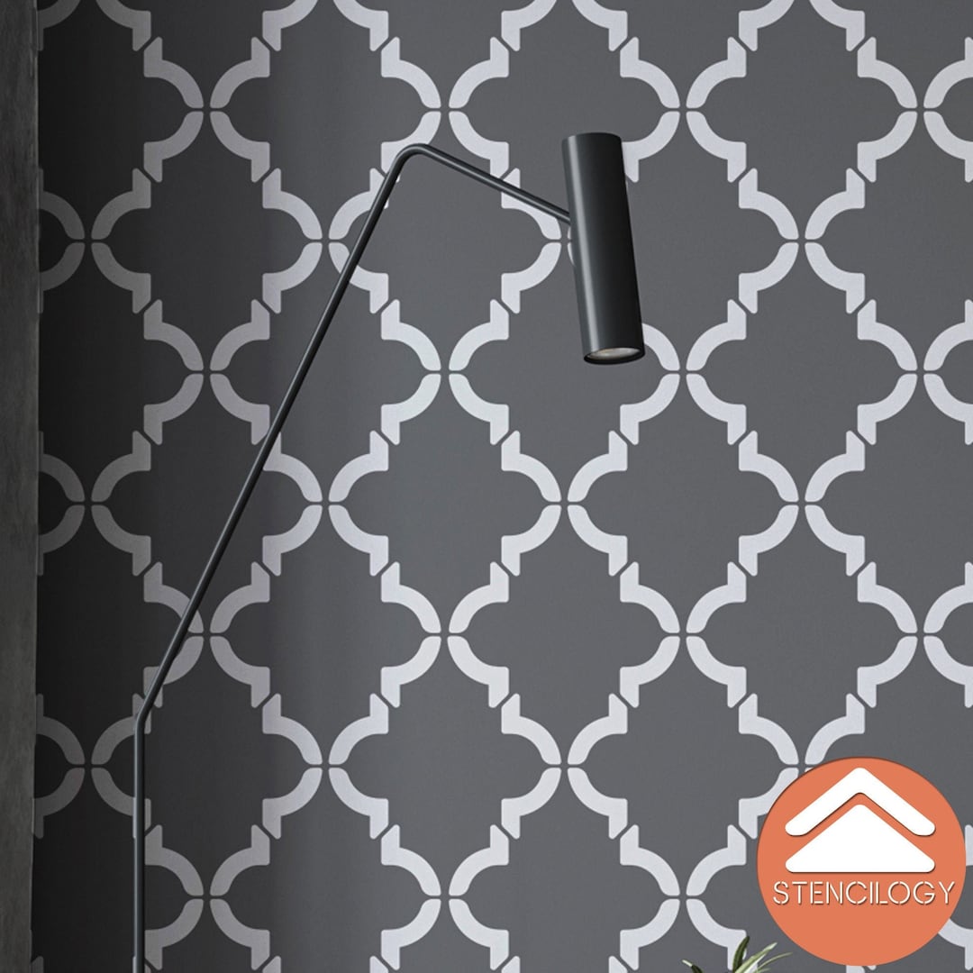 FIRAT Moroccan Wall Stencil for Painting, Large Arabesque Geometric ...