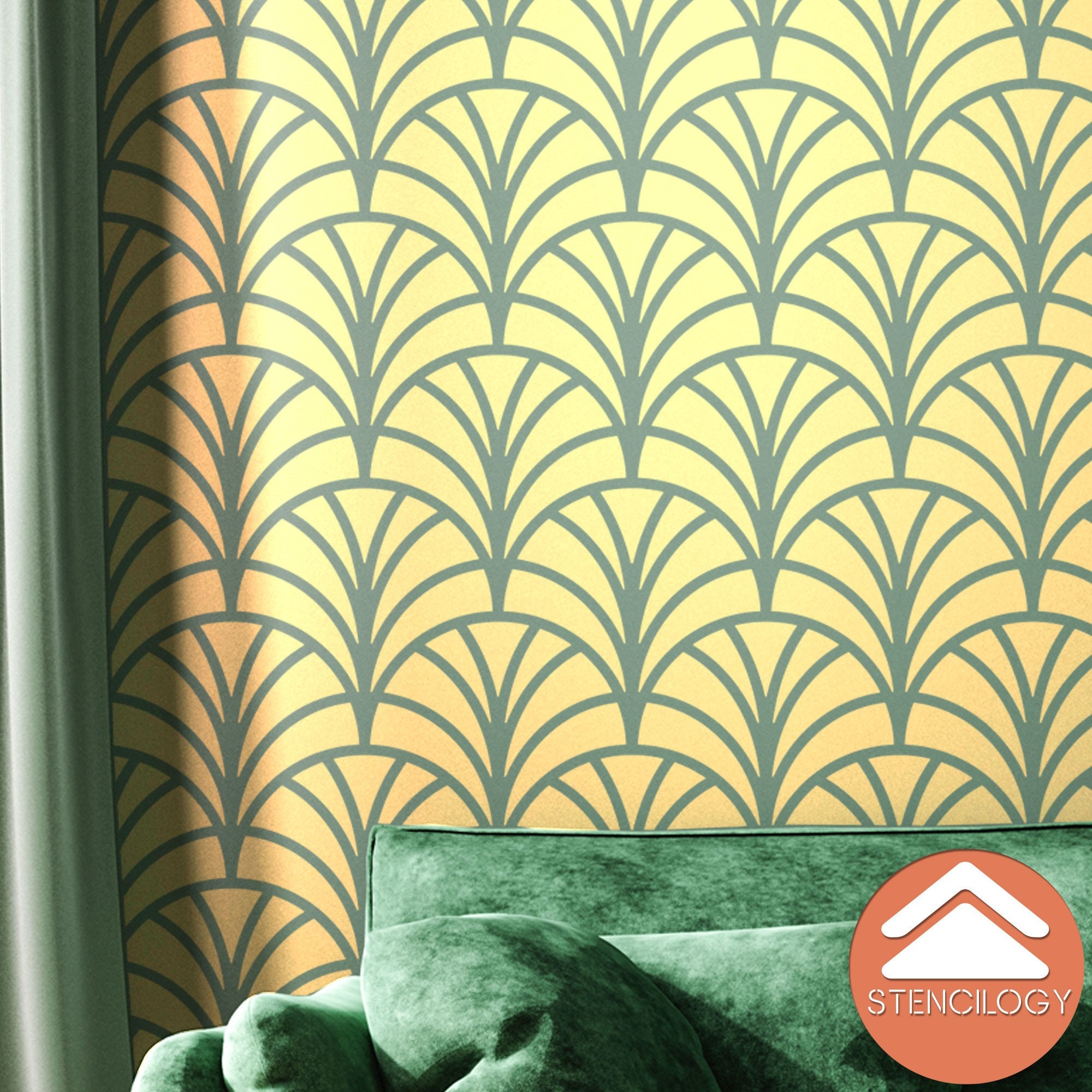 ELBE Large Floral Wall Stencil Pattern / Large Wall Stencils for