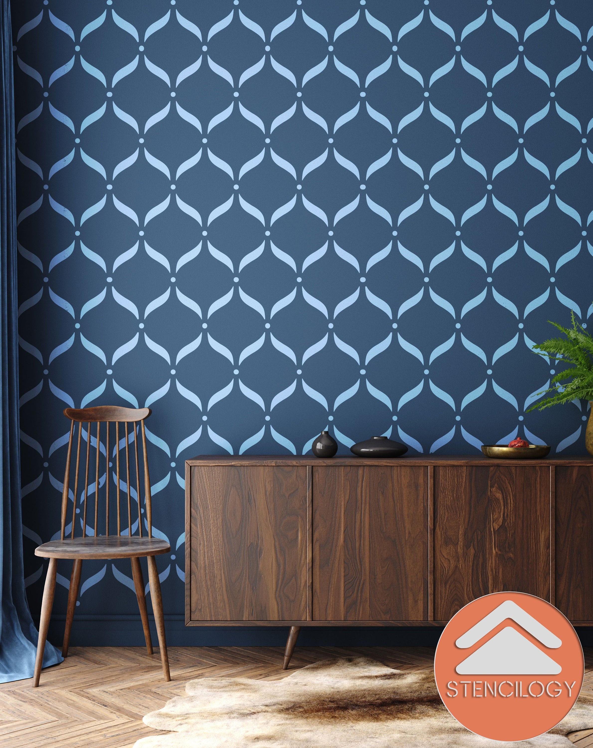 ALARA XL Wall Stencil / Lattice Large Wall Stencils for Painting