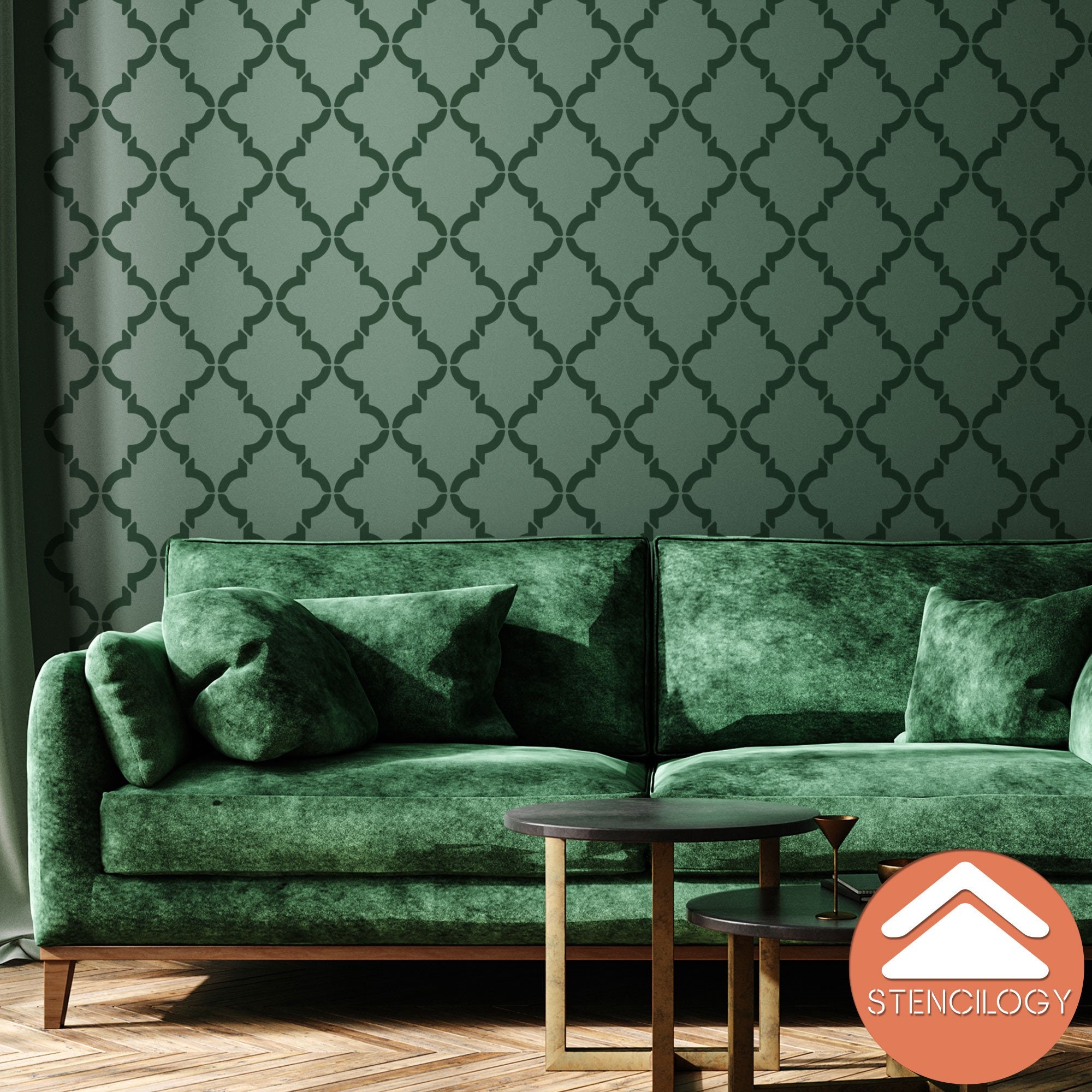 FIRAT Large Moroccan Wall Stencil Pattern / Large Wall Stencils for Painting / Stencils For