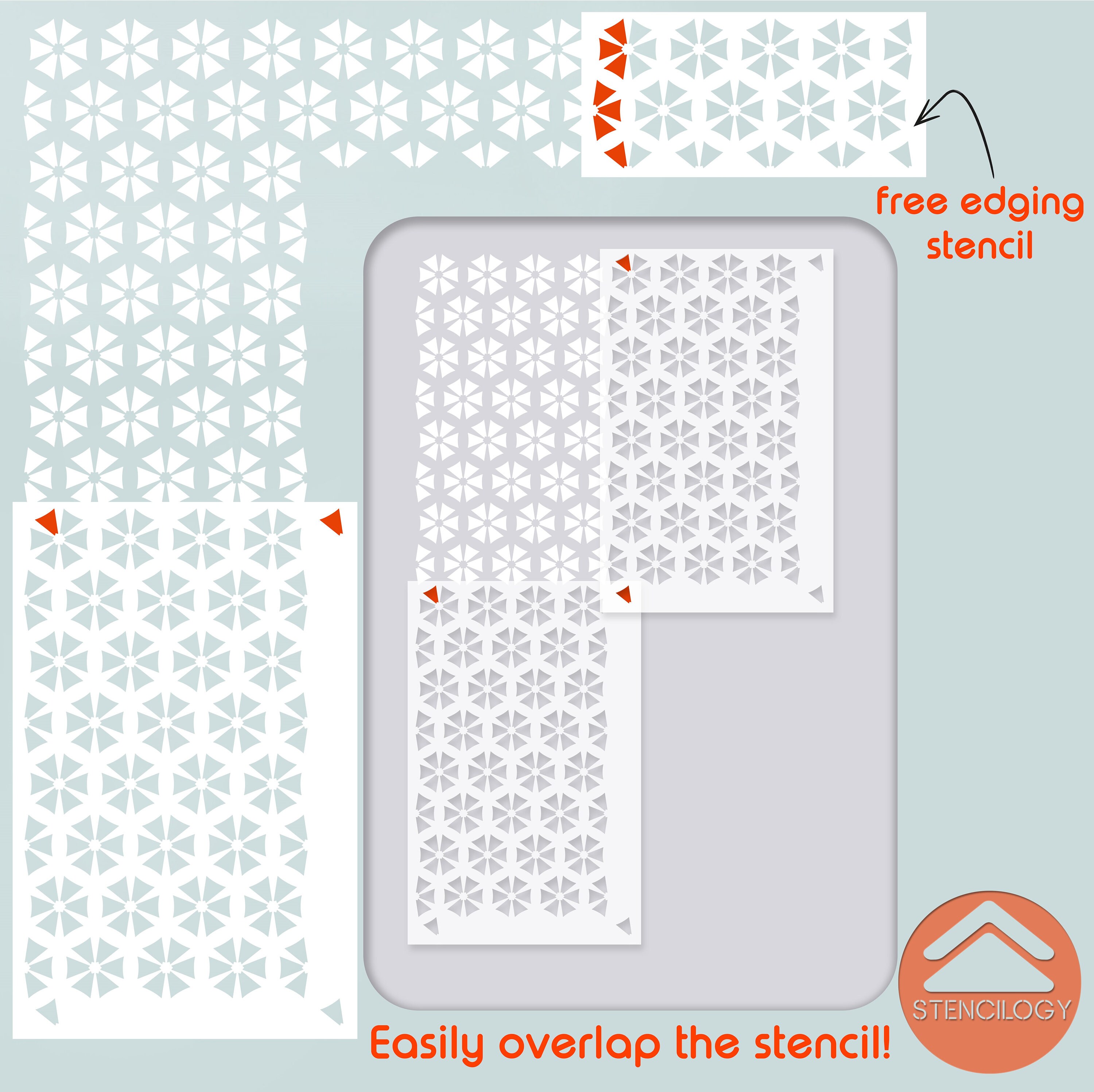 ARAS - Large Wall Stencil Pattern / Wall Stencils for Painting ...