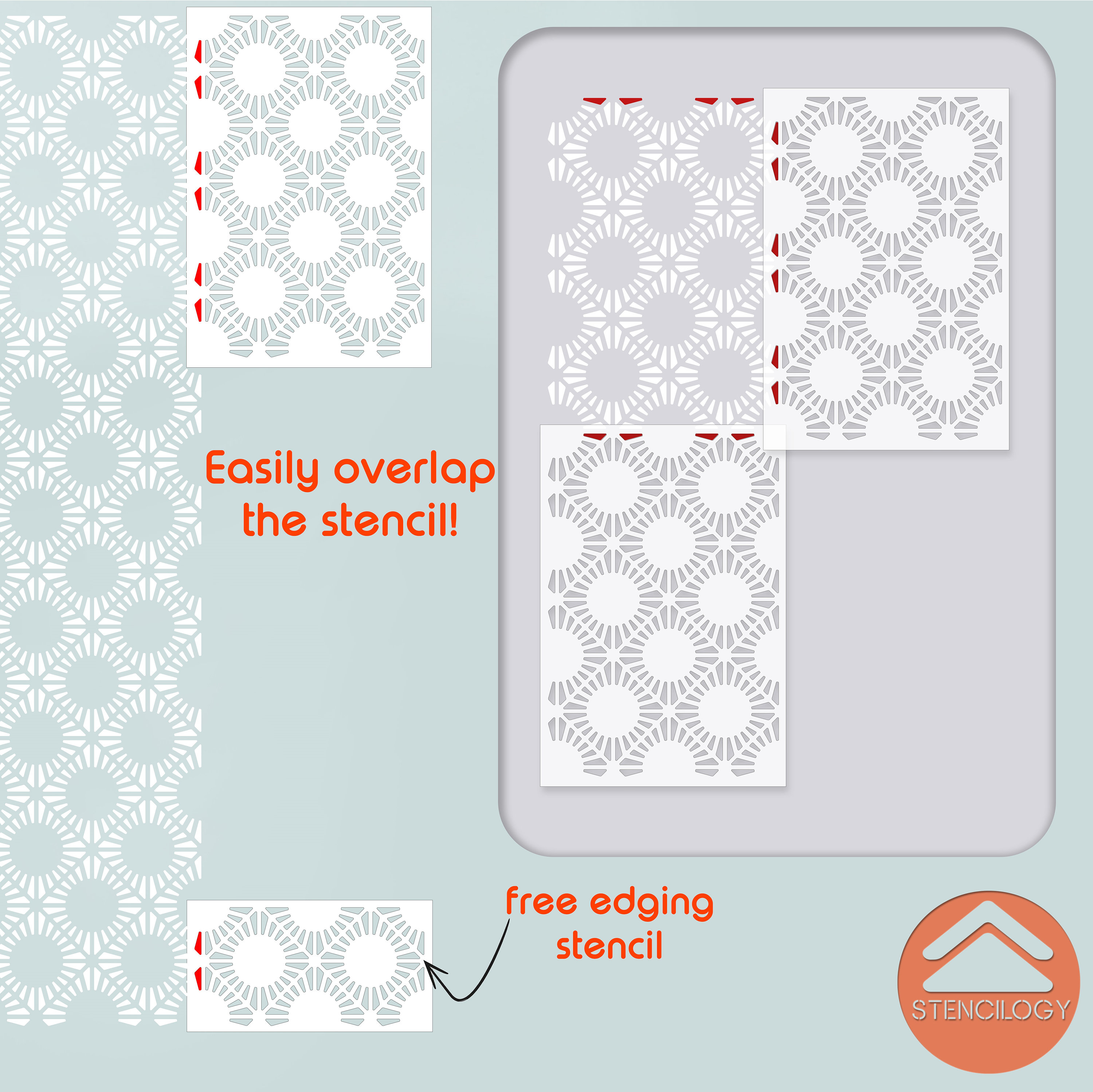 ARNO Large Wall Stencil Pattern / Wall Stencils for Painting