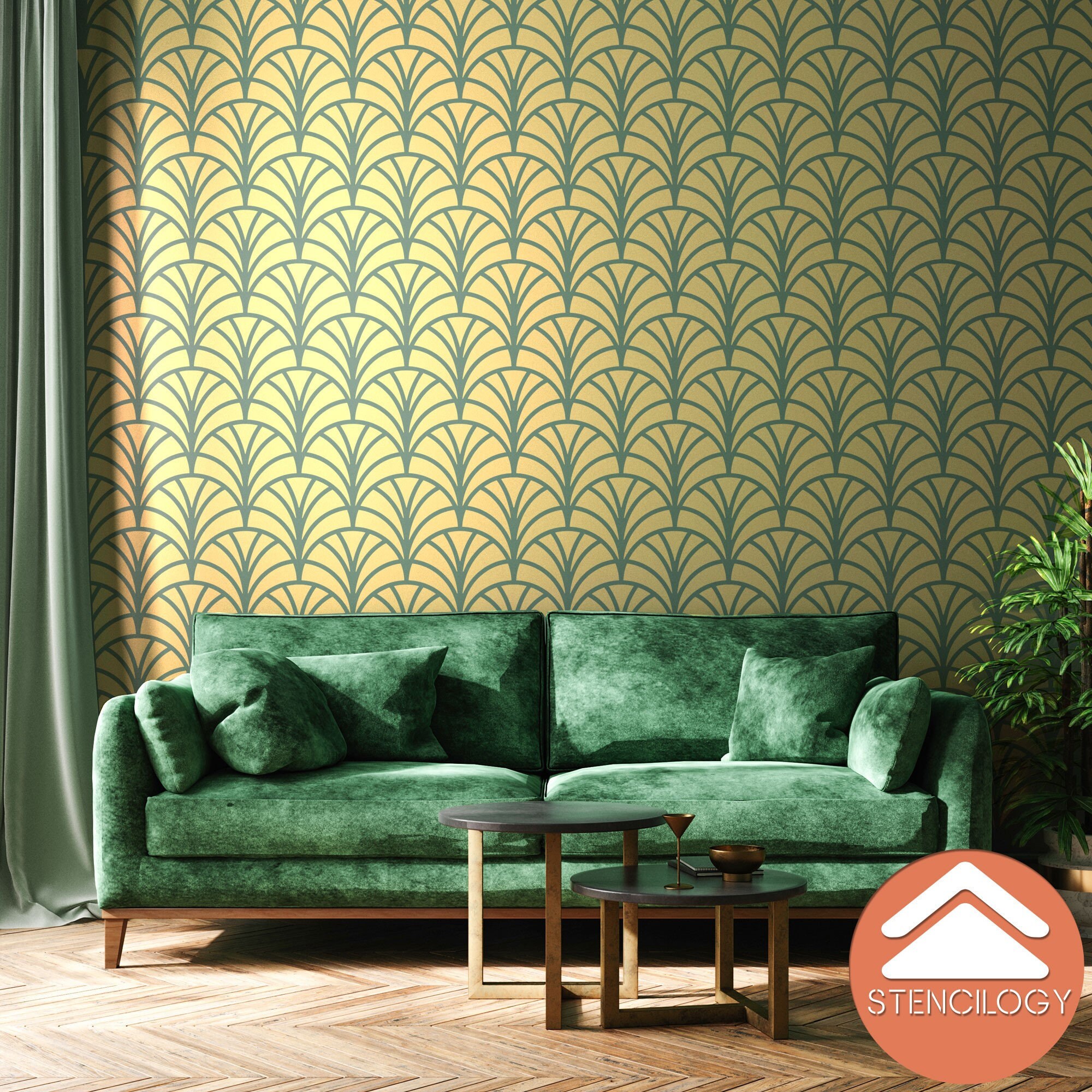 ELBE Large Floral Wall Stencil Pattern / Large Wall Stencils Etsy