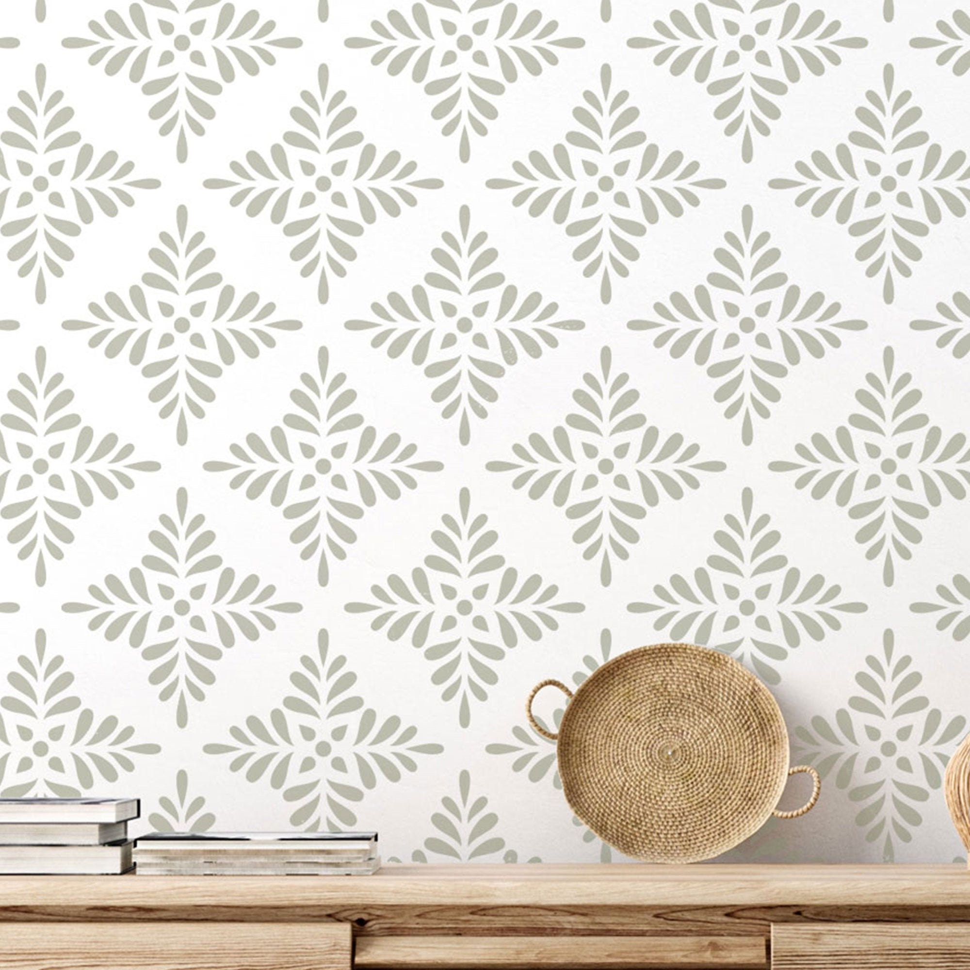 PECHORA Large Floral Wall Stencil Pattern / Wall Stencils for Painting / Stencils For Walls