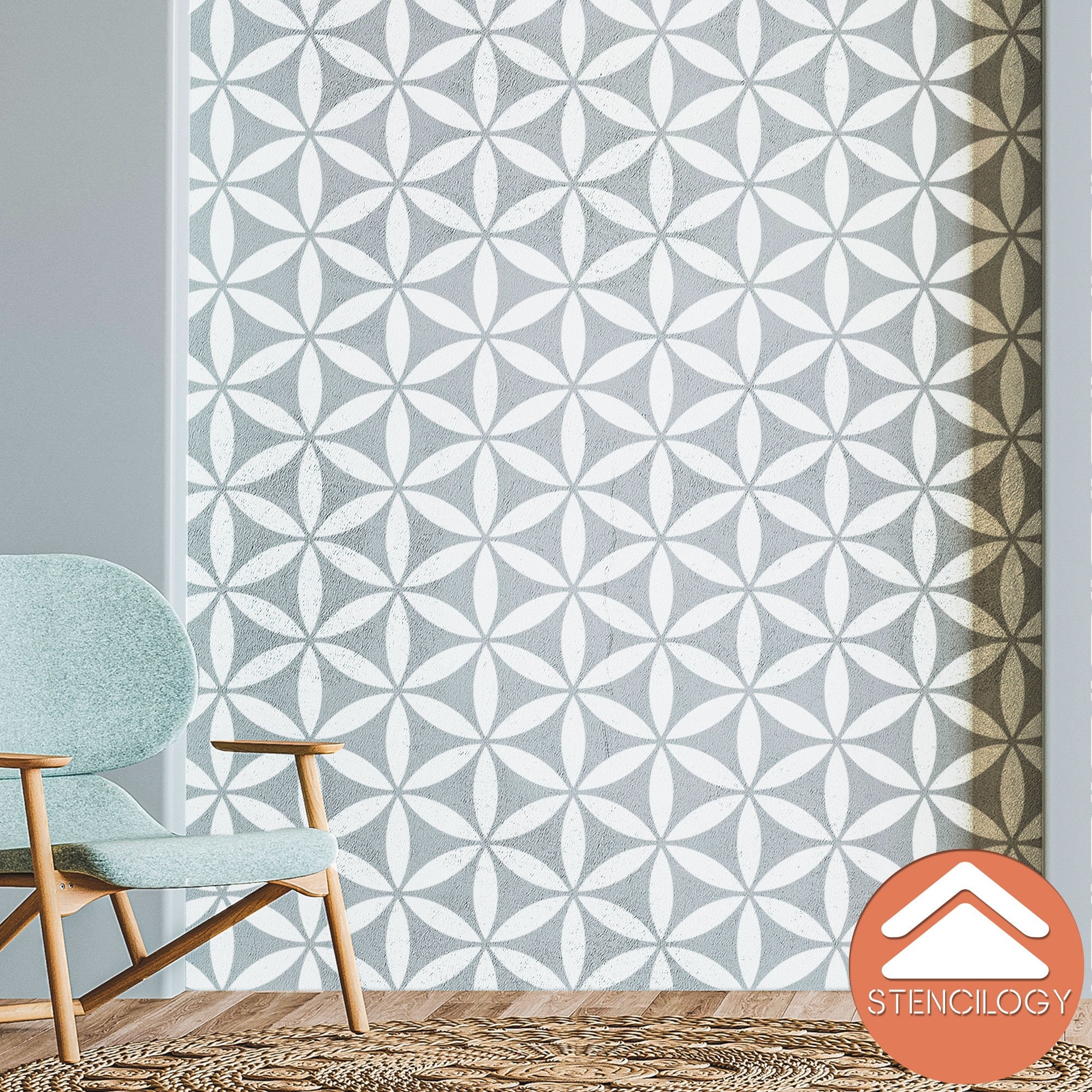 NILE XL Wall Stencil / Flower of Life Stencil / Wall Stencils for