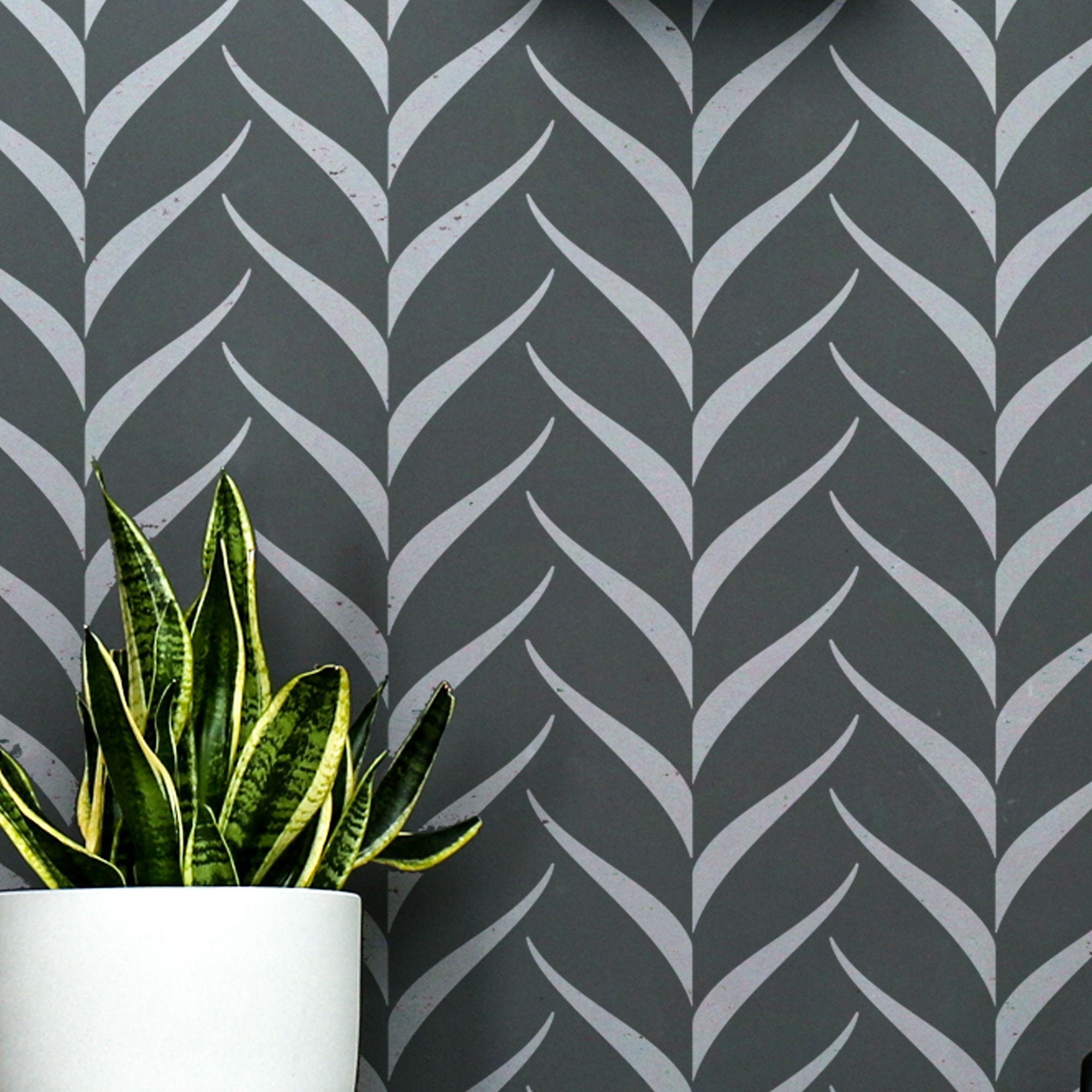 Chevron Lv HERRINGBONE WALL STENCIL Modern Herringbone Wall -  Israel