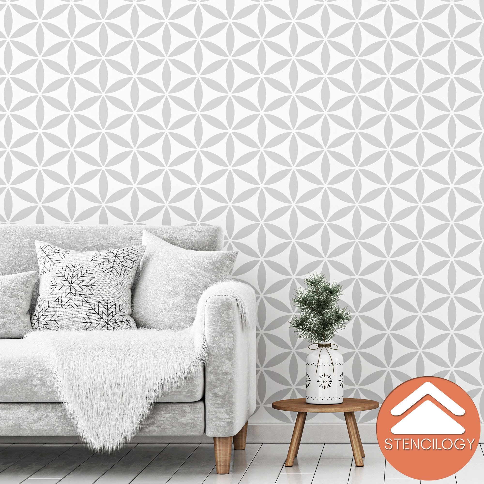 NILE XL Wall Stencil / Flower of Life Stencil / Wall Stencils for