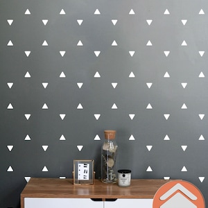 Geometric X Large Wall Stencil: Simple Triangle Pattern, Includes Edging Stencil