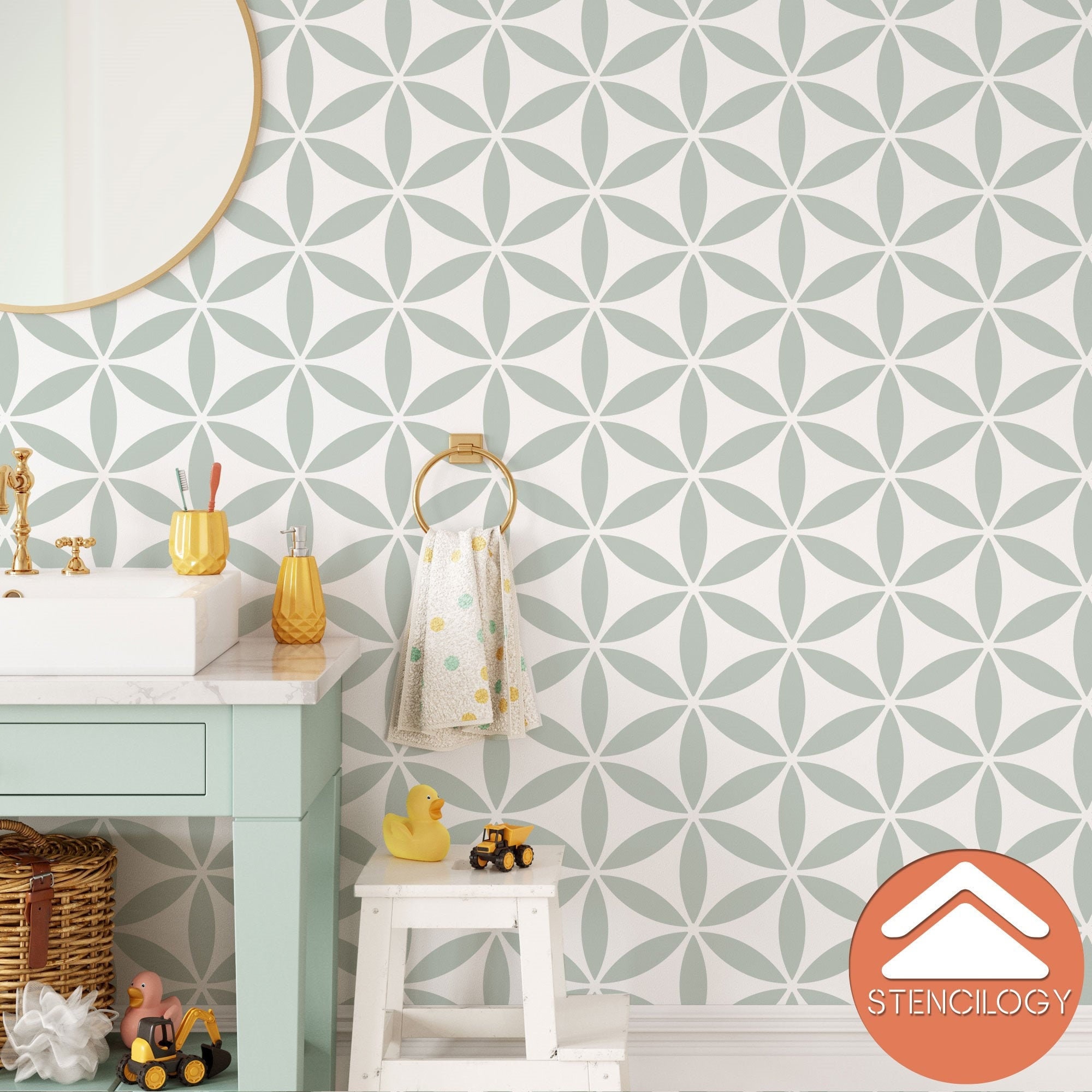 NILE XL Wall Stencil / Flower of Life Stencil / Wall Stencils for