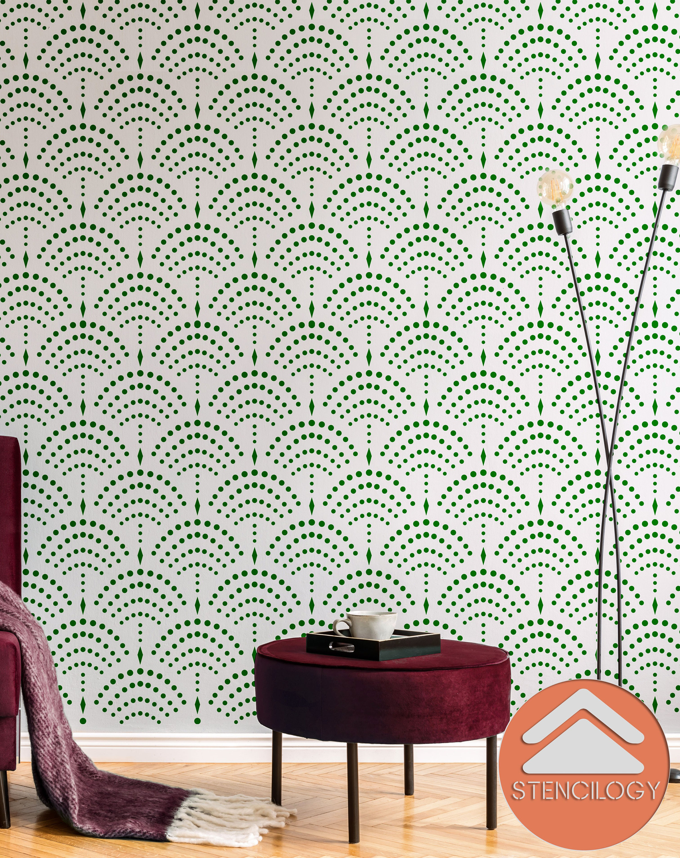 KARASU Sashiko Stencil / Large Wall Stencil / Large Wall Stencils for Painting / Stencils For