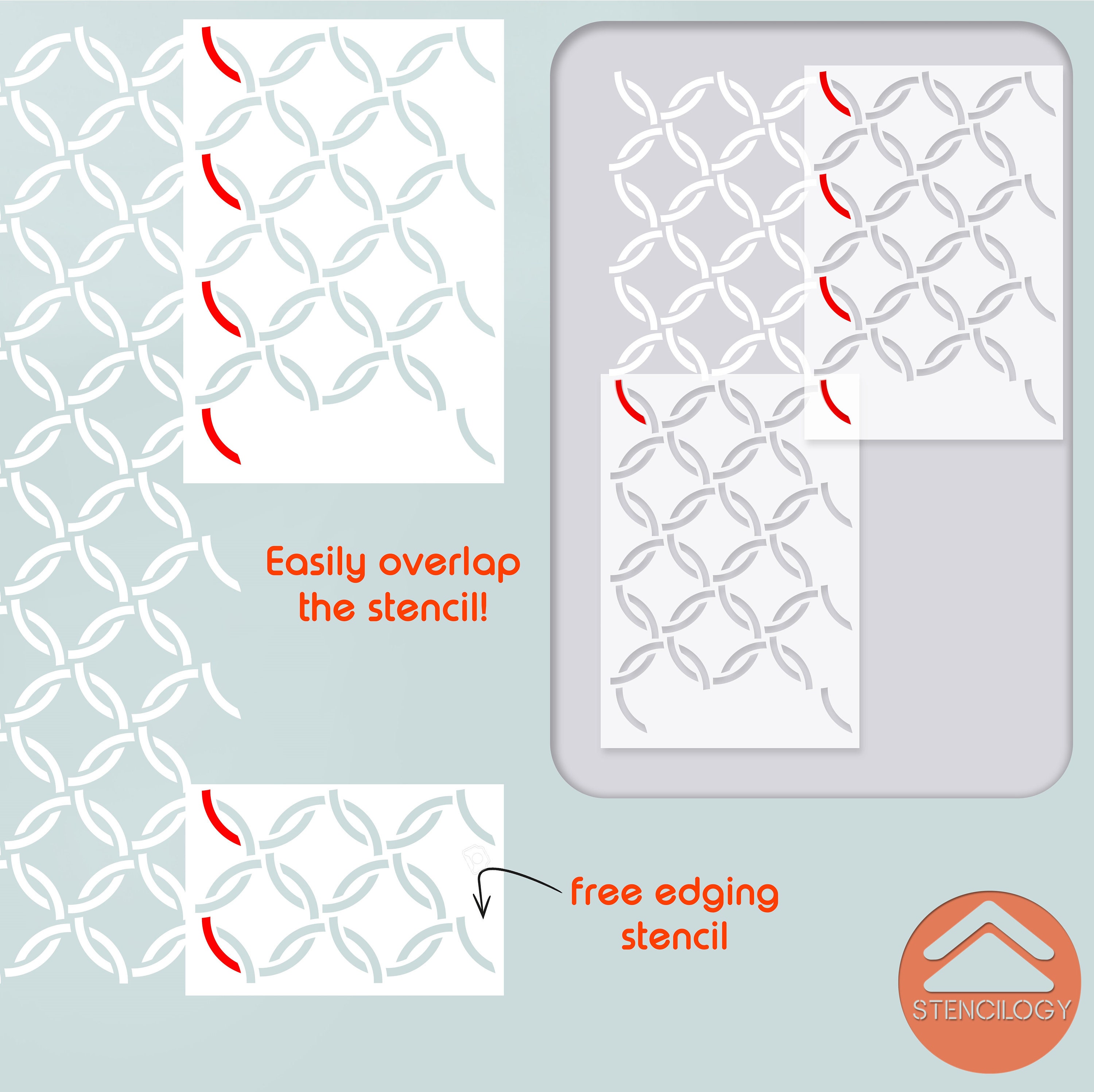 GEDIZ Large Circle Wall Stencil Pattern / Wall Stencils for Painting