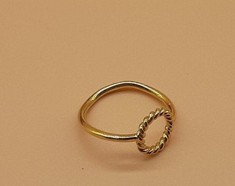 18K Gold Plated 92.5 Silver Sterling Ring ,Promise Ring , Twisted Wire Ring , Gift Ring , Girl Ring , Simple Ring , Fancy Ring