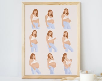 Illustration Évolution Grossesse Personnalisable