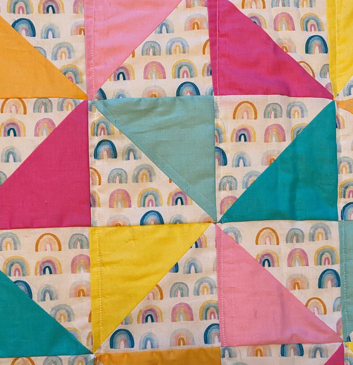 Modern Baby Quilt Modern Baby Girl Quilt Baby Quilt Blanket Rainbow
