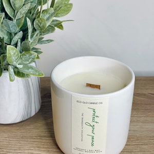 Protect Your Peace - Crackling Wood Wick Soy Candle | Tranquility Collection | Handmade Candles | Gifts