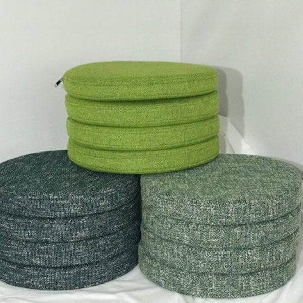 Green - Blue Footstools/Round Pillows