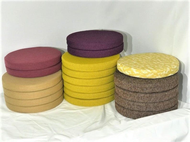 Multicolored Round Pillows/footstools Etsy